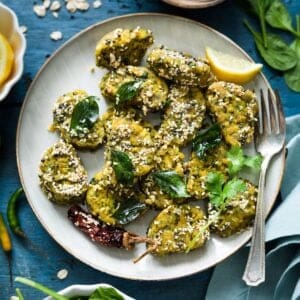 Oats & Spinach Muthiya featured Image.