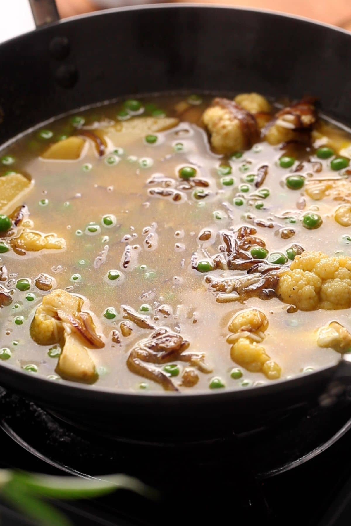 Tahari is simmering on the stove.