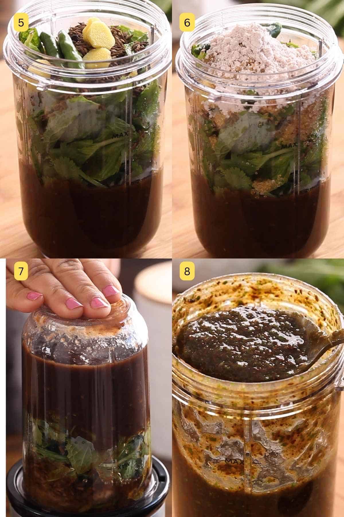 Grind the dal jeera paste or chutney for making the summer cooler drink. 