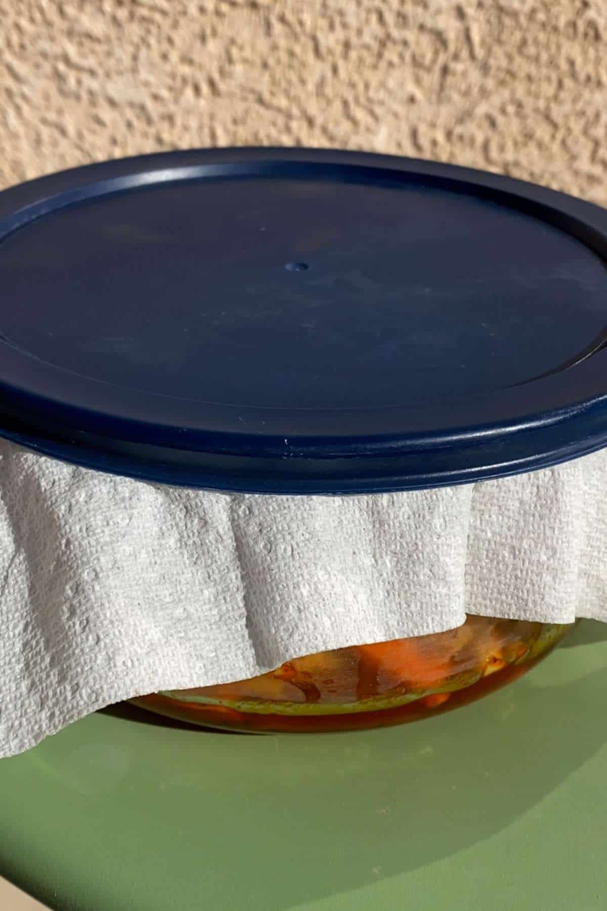 Sun fermentation of gajar gobhi ka achar.