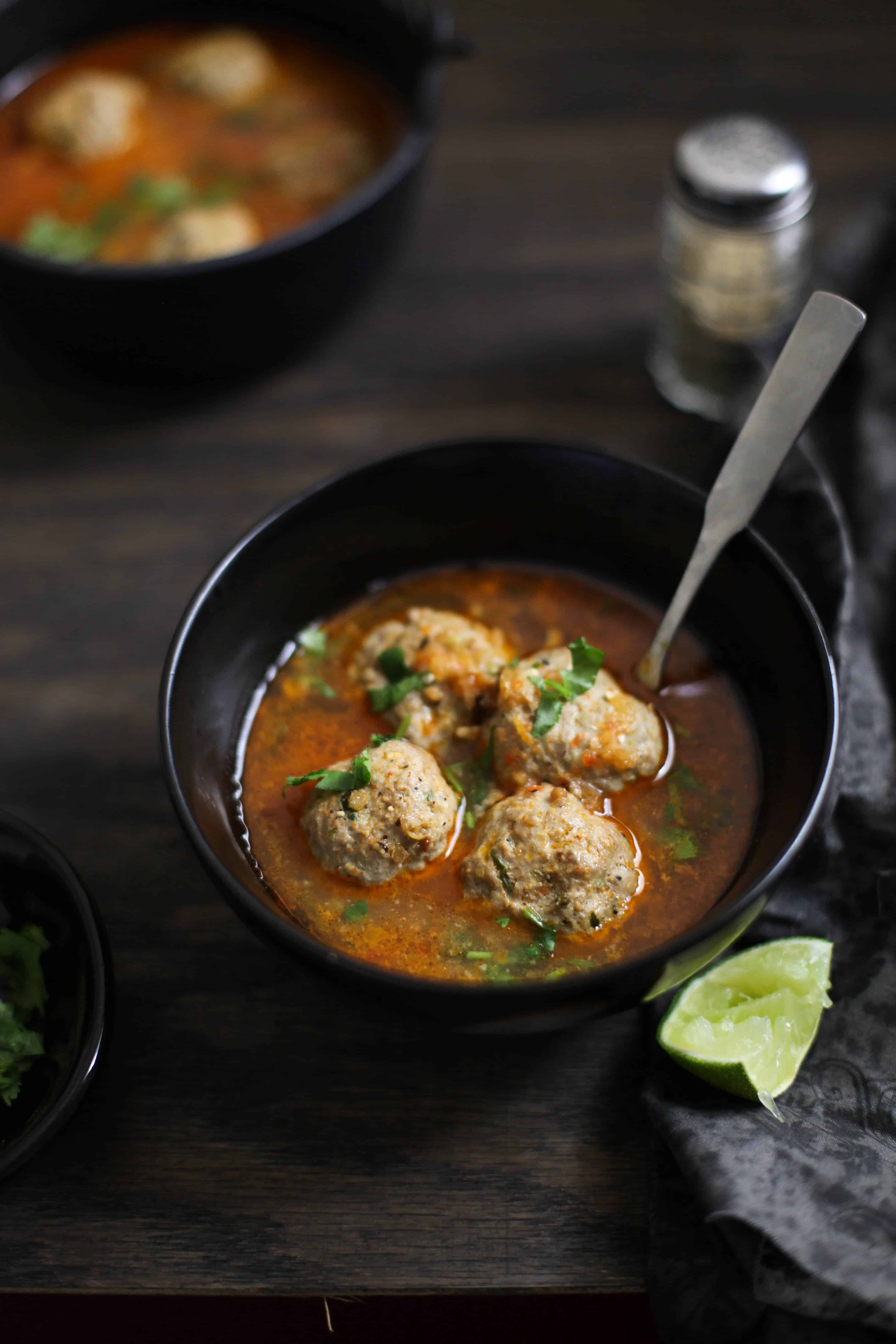Indian Mutton Meatball Soup, Sinfully Spicy