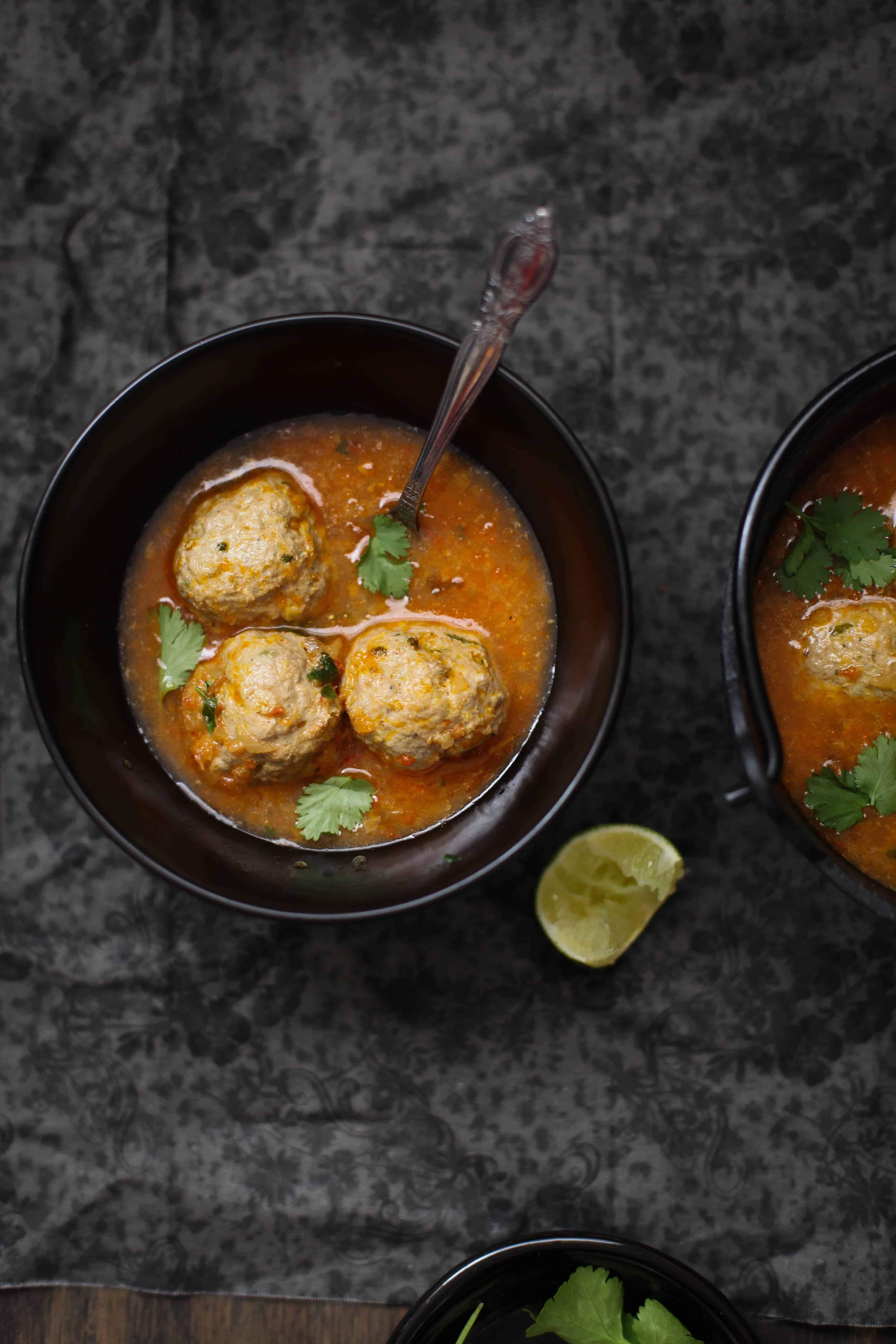 Indian Spiced Mutton Meatball Soup, Sinfully Spicy