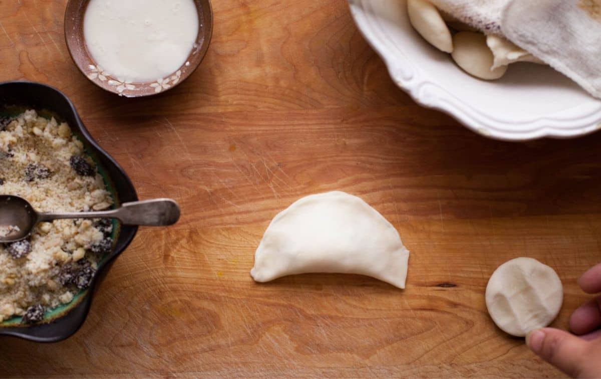 Crescent shaped gujiya is ready