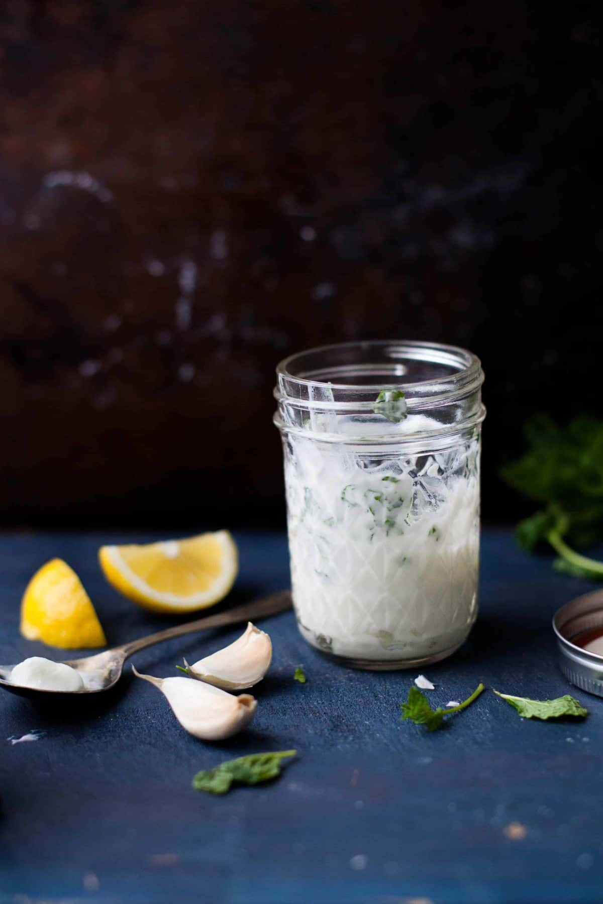 Yogurt sauce for lamb burgers.