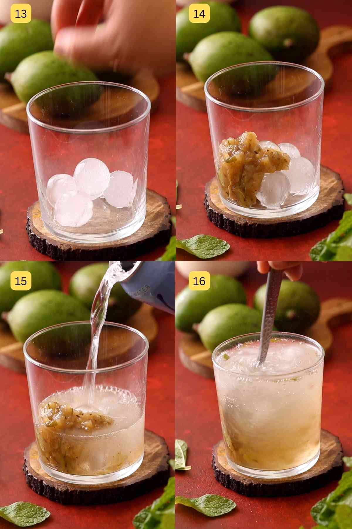 Step by step images of showing how to make the panna drink