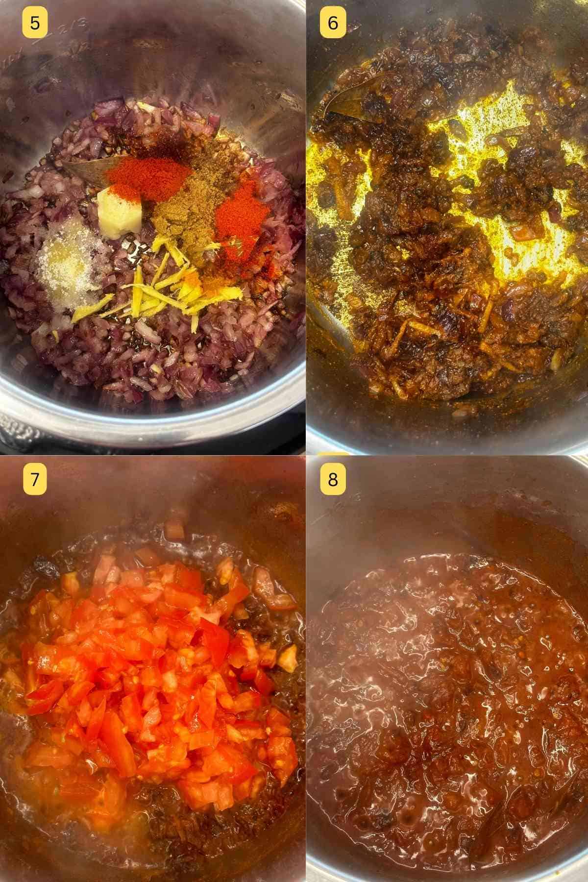 Making masala base for rajma in an instant pot.