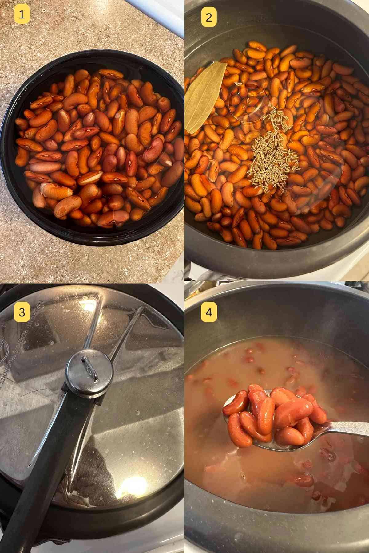 Soak and pressure cook the rajma.