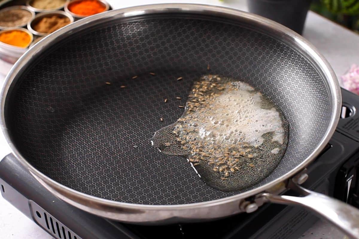 Ghee tempered with cumin seeds.