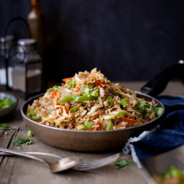 Indo Chinese Vegetable Fried Rice featured Image.