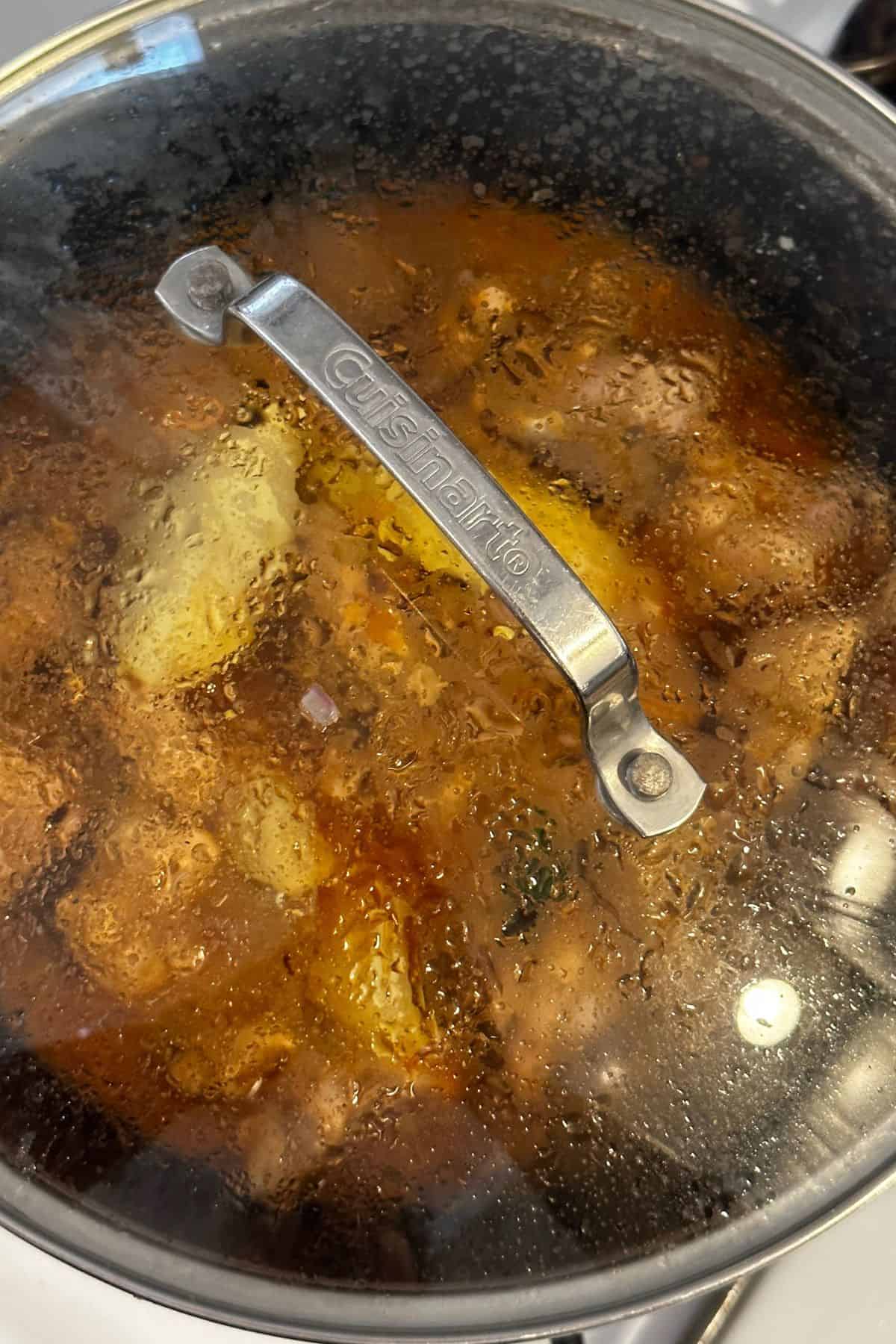 Cover and slow cook the vindaloo curry.