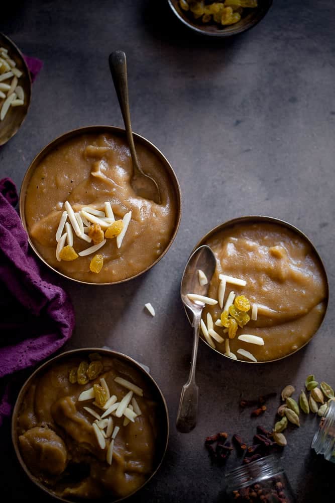 Sinfully Spicy: Atta Halwa (Whole Wheat & Jaggery Pudding)