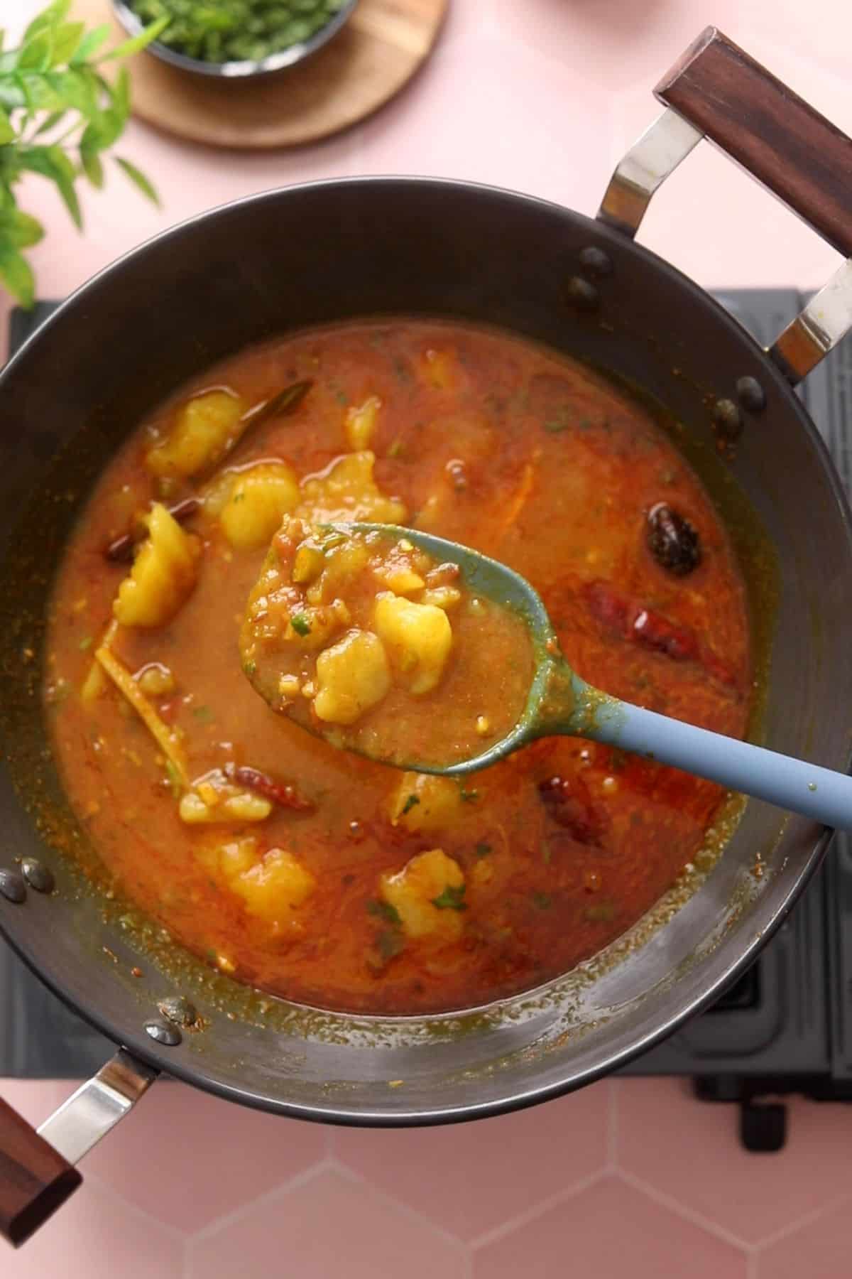 Aloo curry is ready.