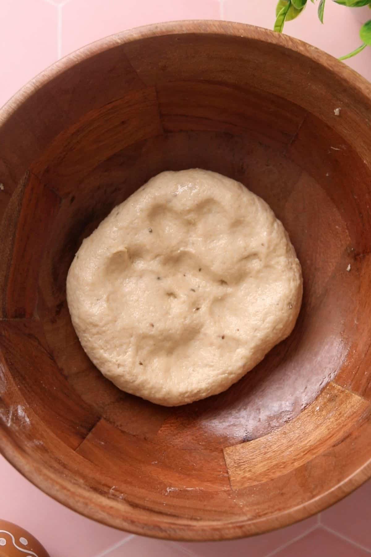 Poori dough is kneaded.