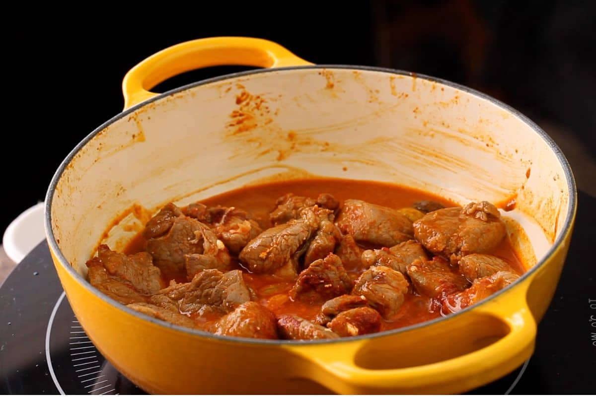 Lamb and yogurt release water.