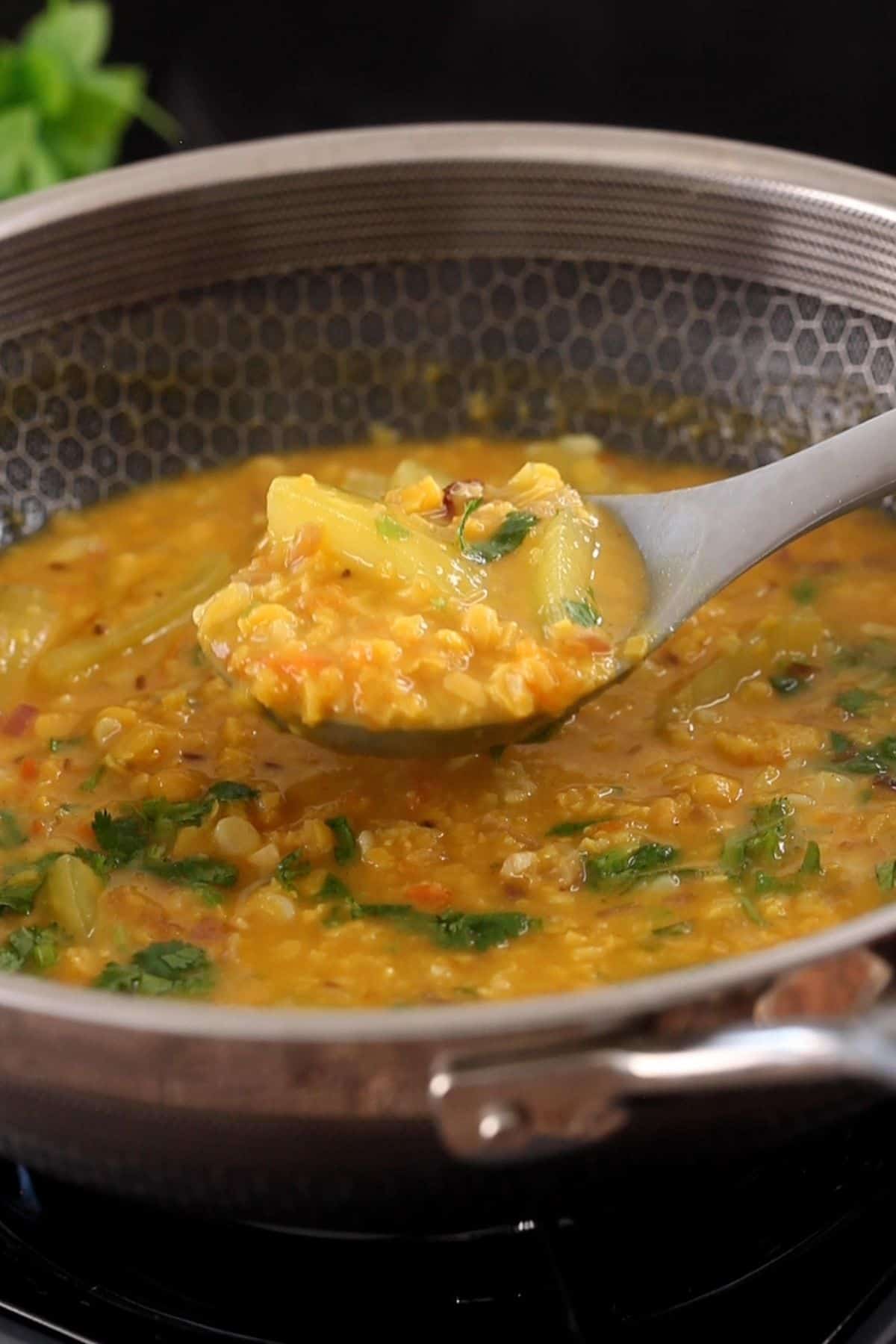 Chana dal and lauki is ready to serve.