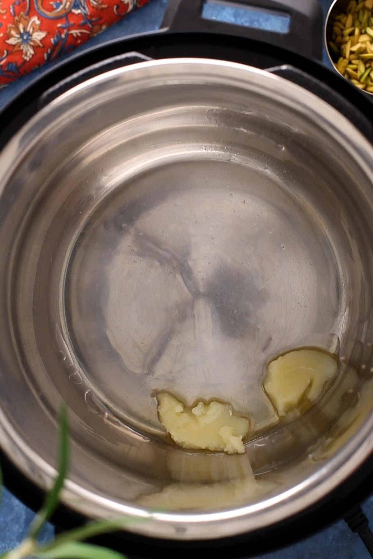 Heating ghee in instant pot.