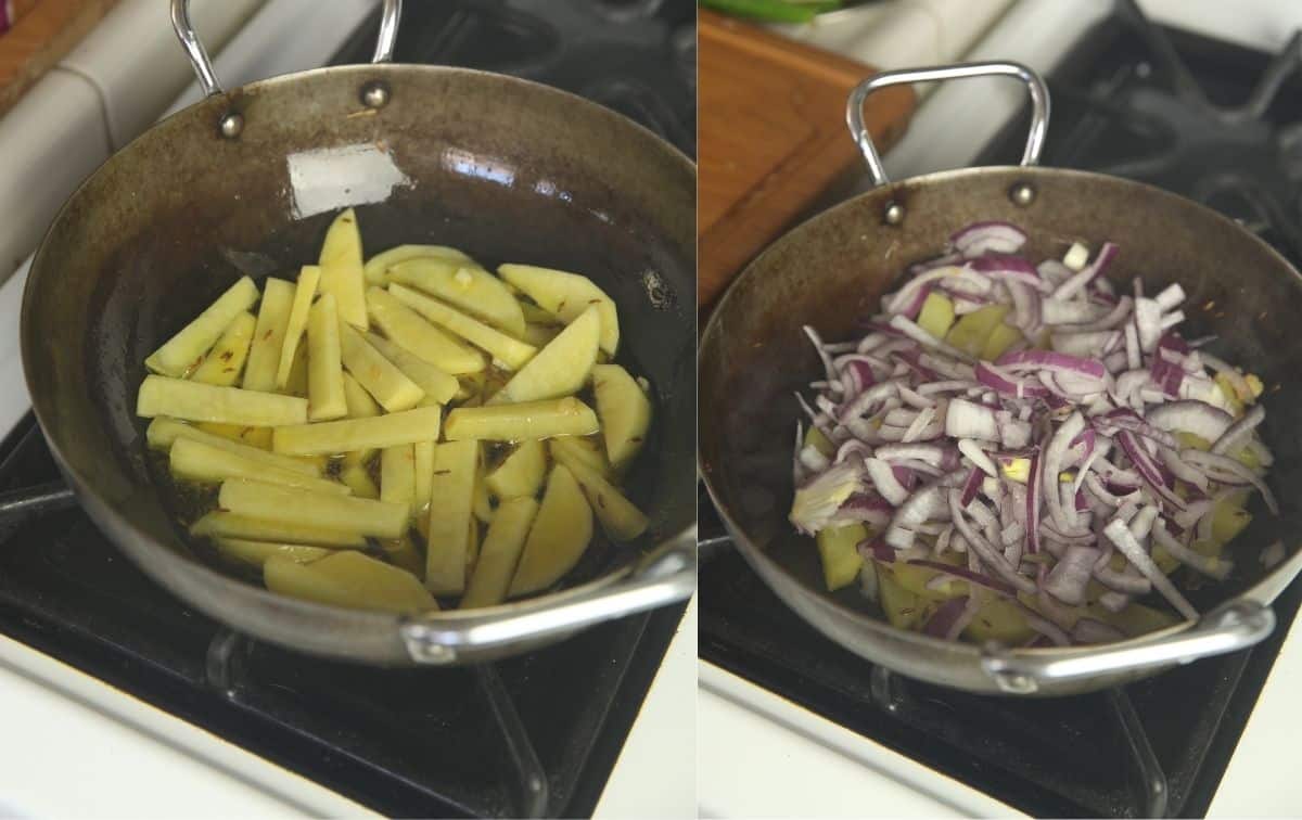 Cooking Steps Aloo Bhindi