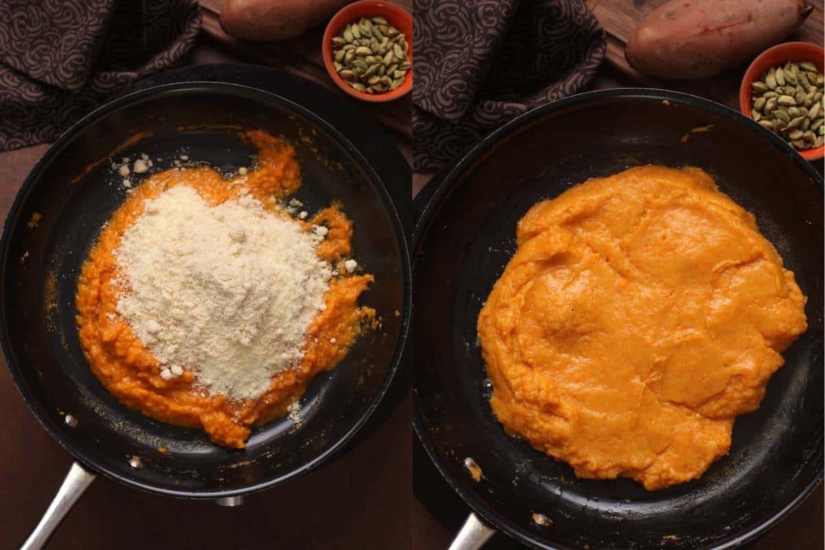 Milk Powder & Almond to the Peda mixture