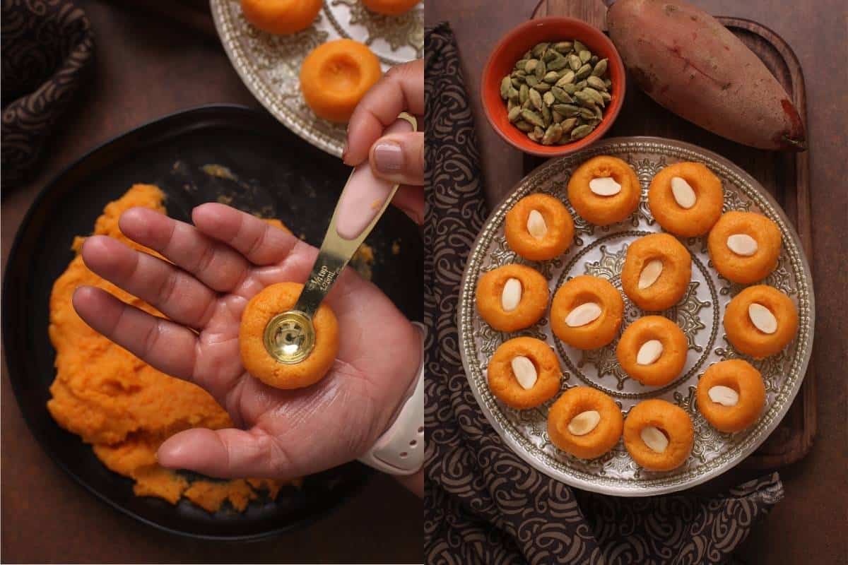 Decorate peda with nuts