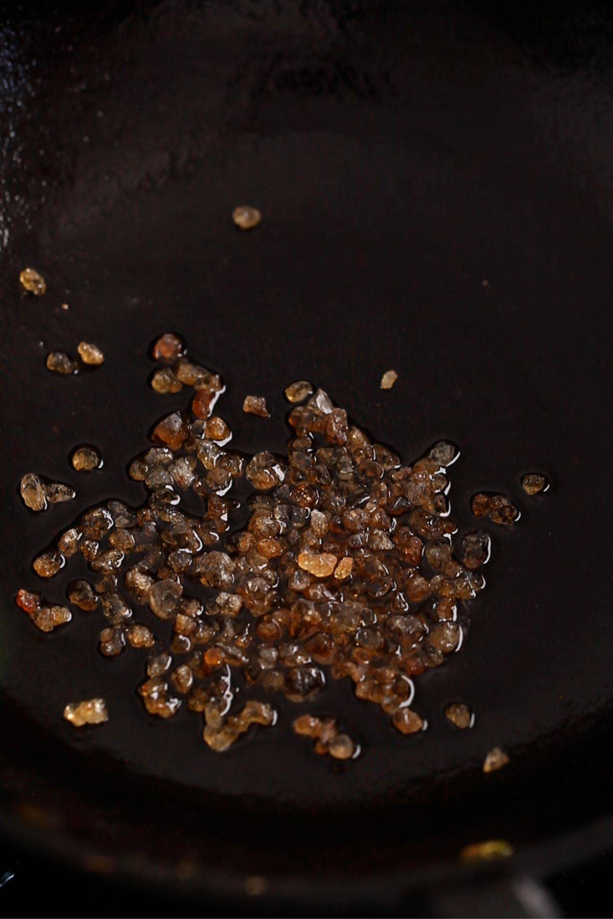 Edible gum crystals are added to ghee. 