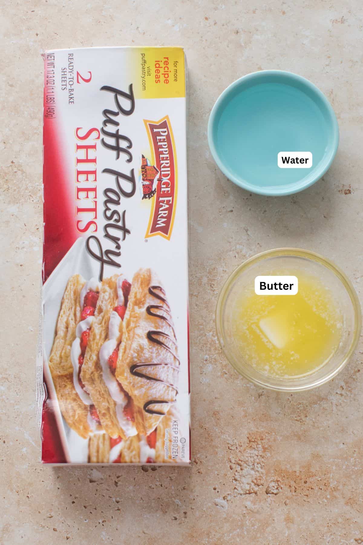 Ingredients for making pinwheels. 