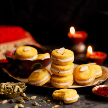 Saffron shortbread sandwiches featured image.