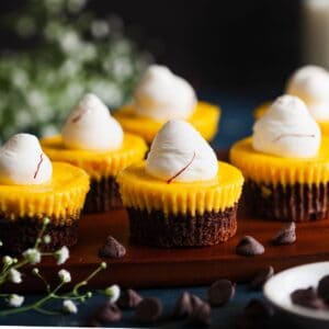Brownie Saffron Mini Cheesecakes Featured Image.