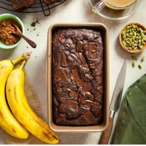 Gram Flour Chocolate Banana bread featured image.