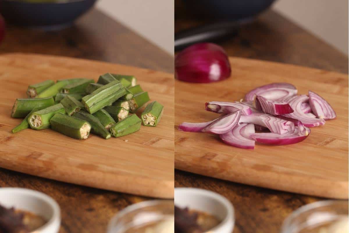 Chopped Okra & Onion