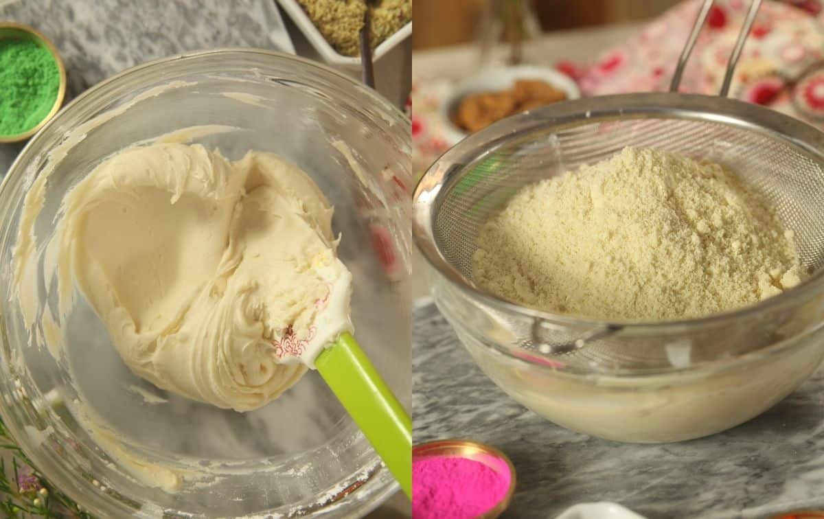 Creamed Ghee & Sugar for making indian shortbread