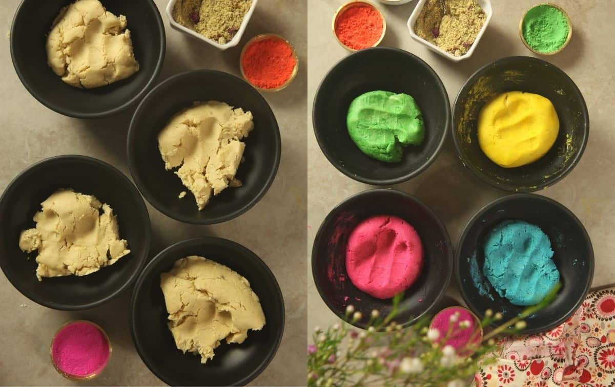Colorful Nankhatai Dough