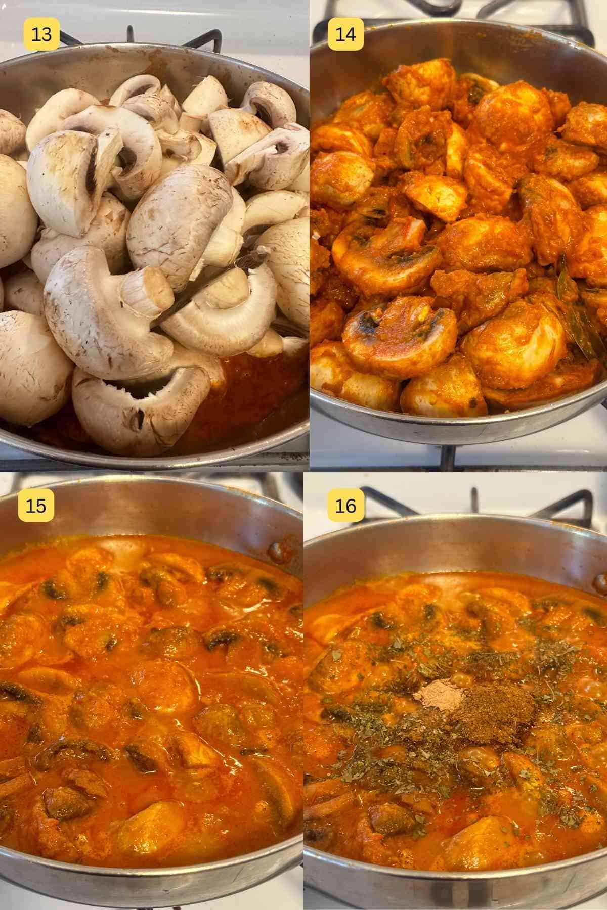 Making Mushroom curry.