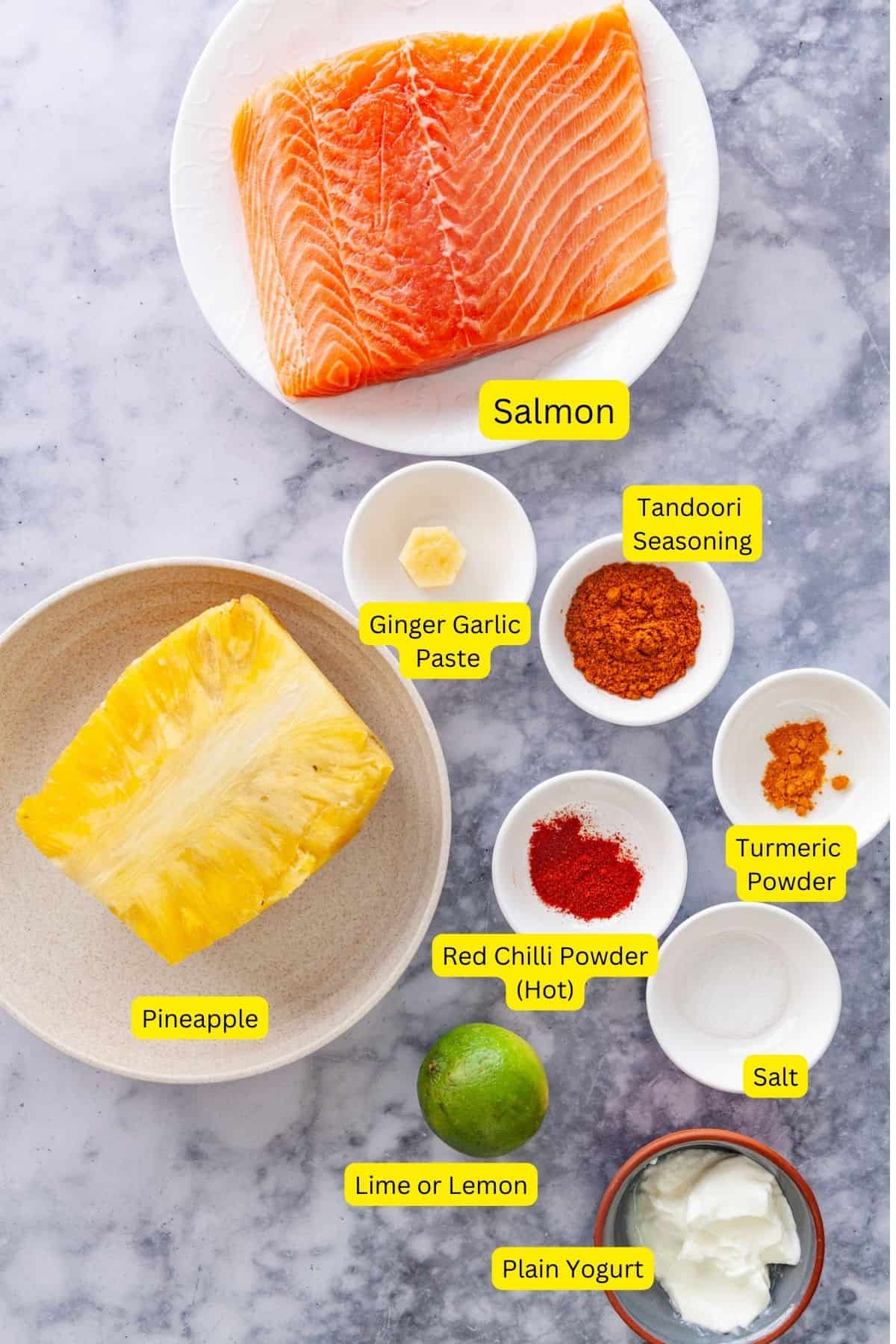 Ingredient needed for salmon tikka.