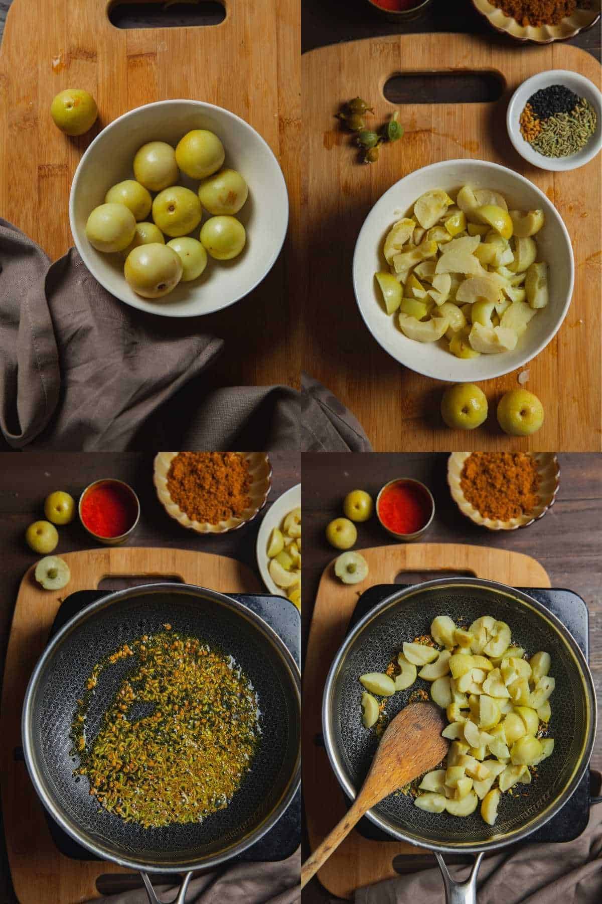 Step by Step making Gooseberry chutney 