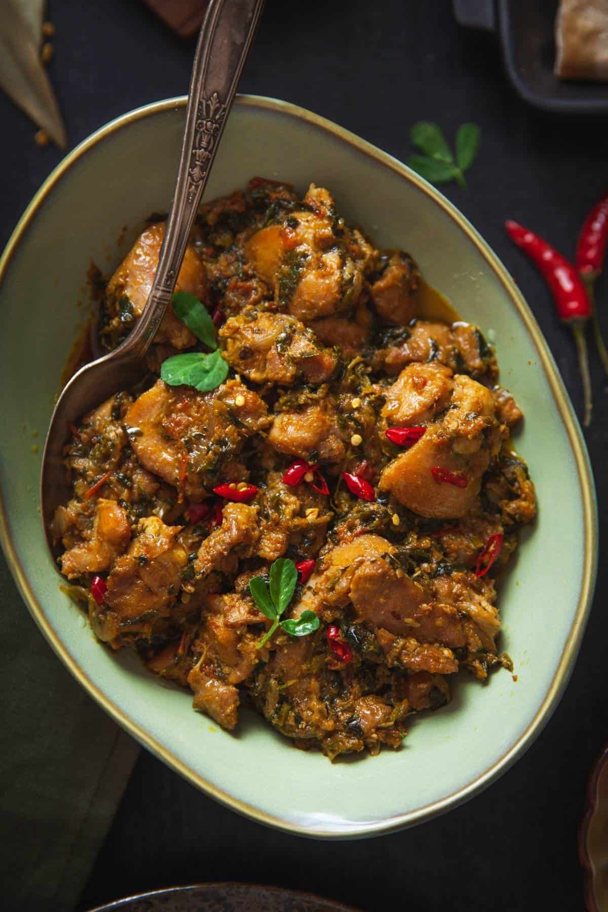 Sinfully picy- Methi Murgh Closeup