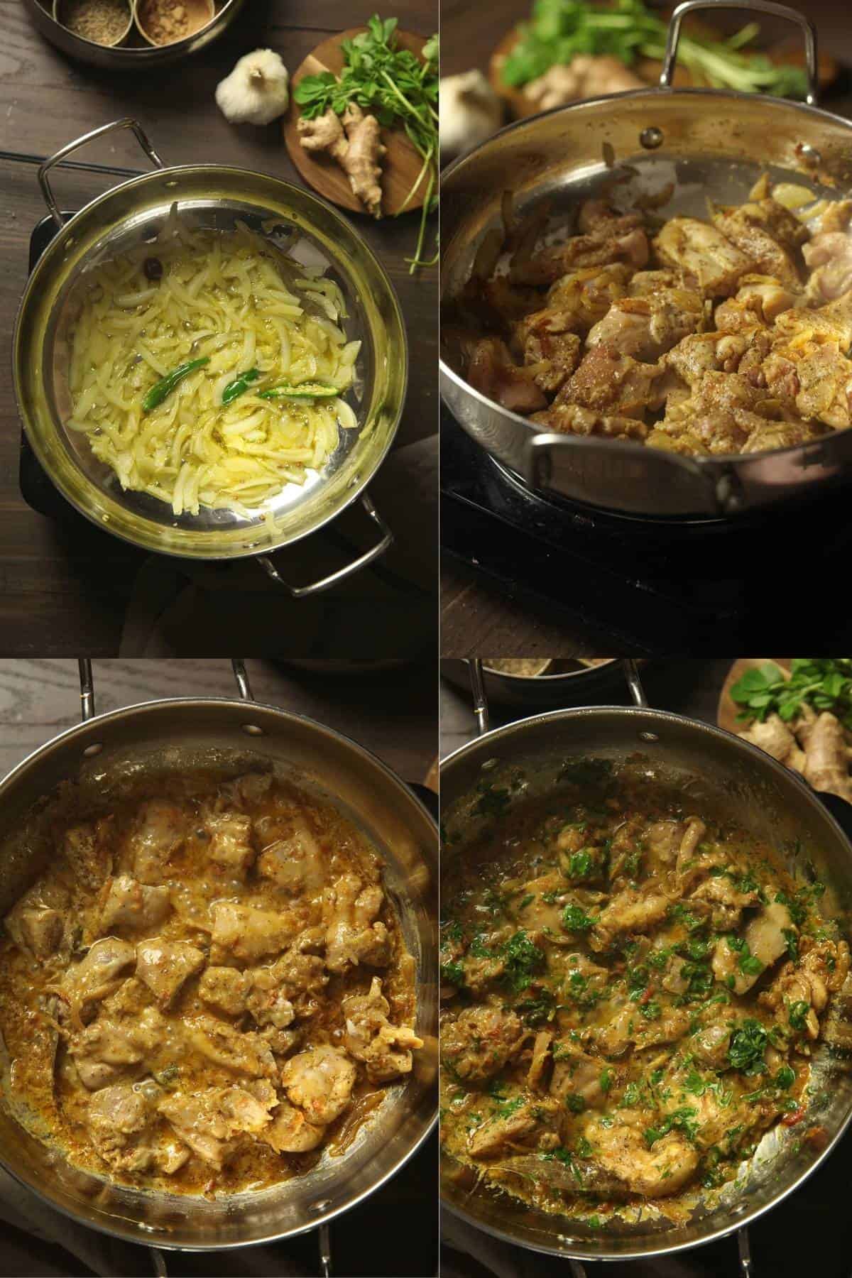 Sinfully Spicy-  Methi Chicken Steps