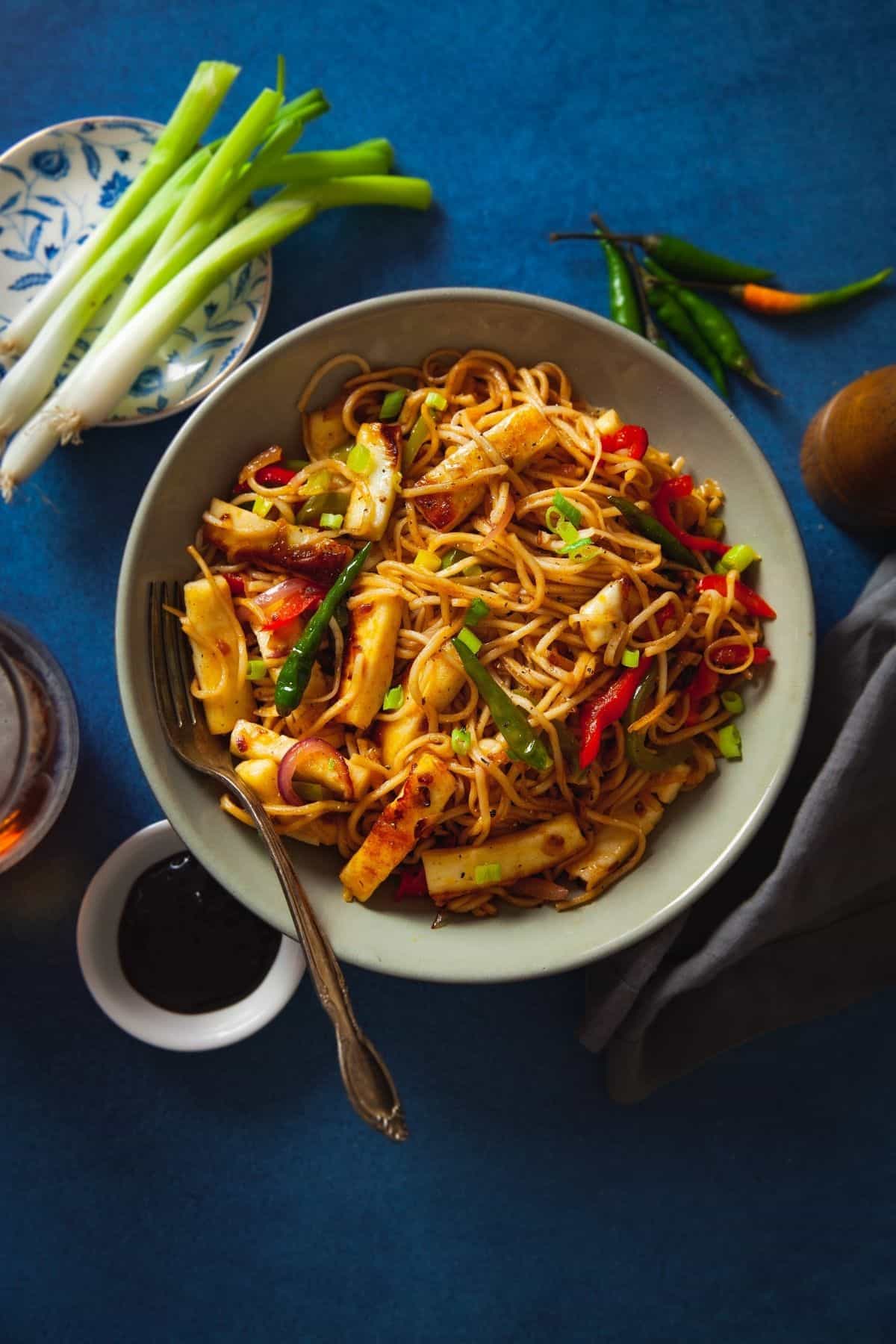 Bowl of Paneer Chowmein