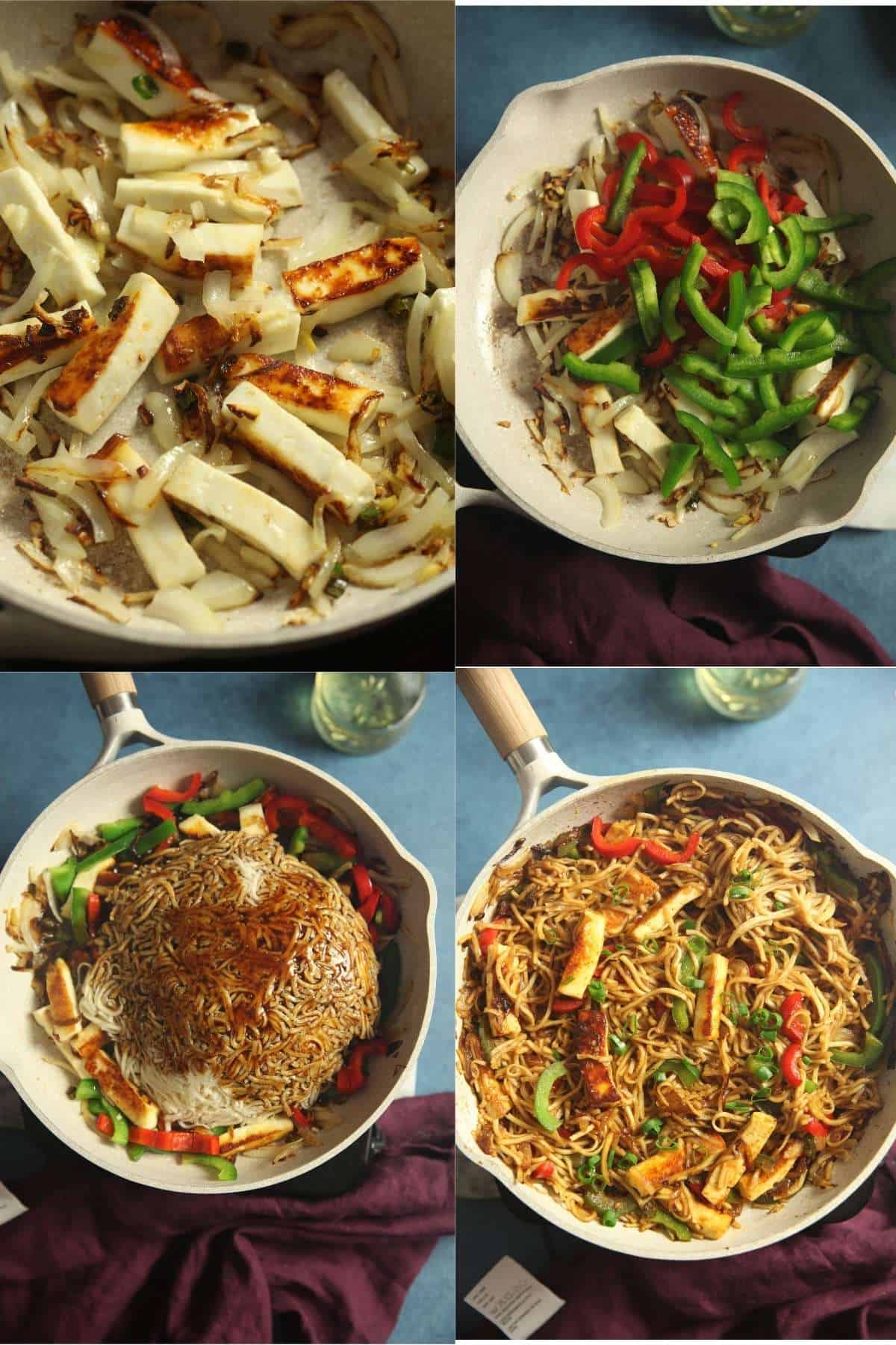Step By Step of Making Paneer Chowmein