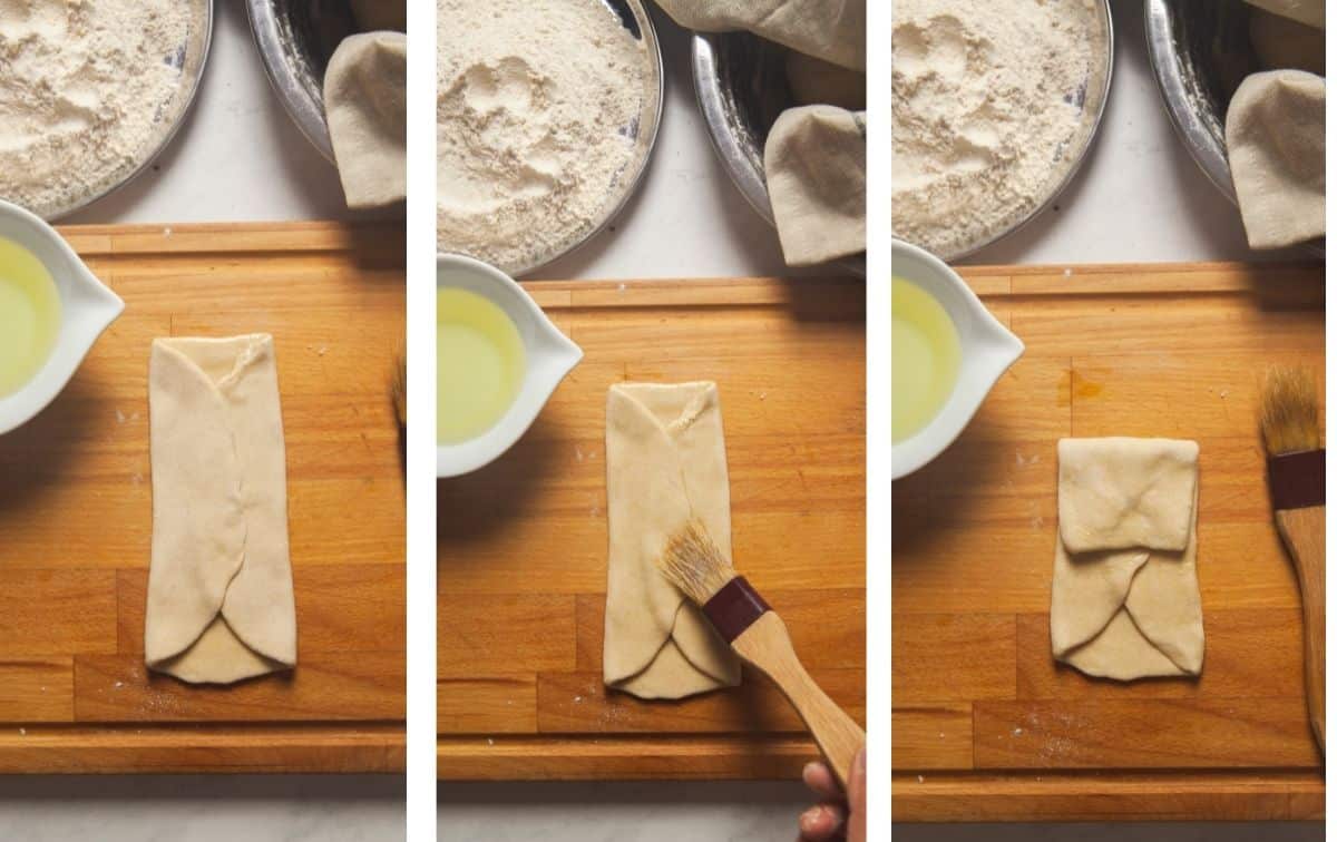 Shaping Square Paratha