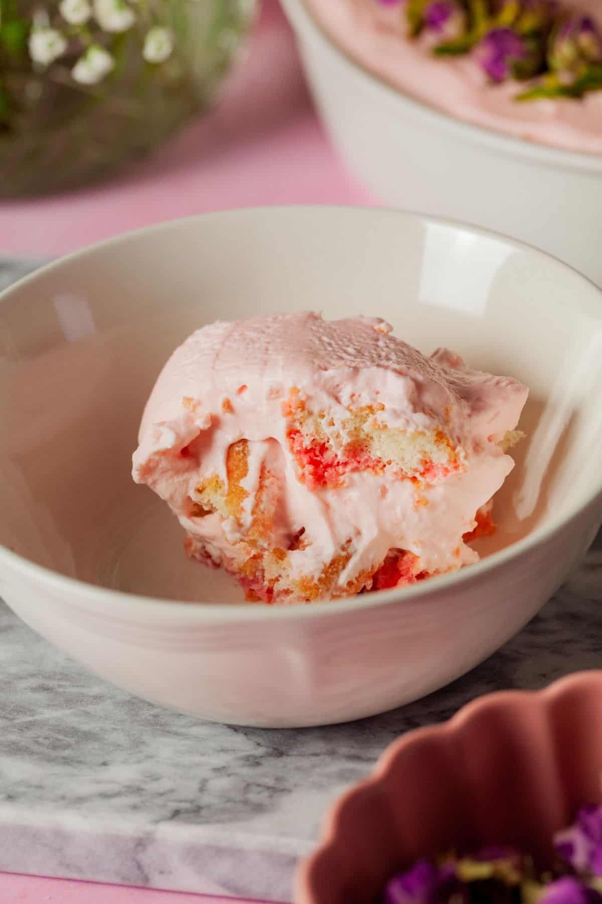 Rose Tiramisu served in a bowl