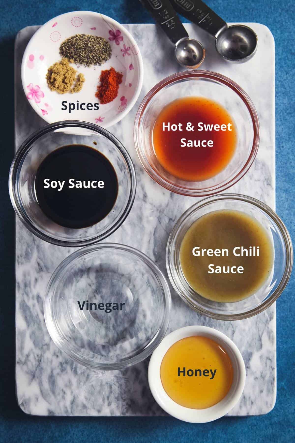 Ingredients for the Paneer Chowmein Stir fry Sauce