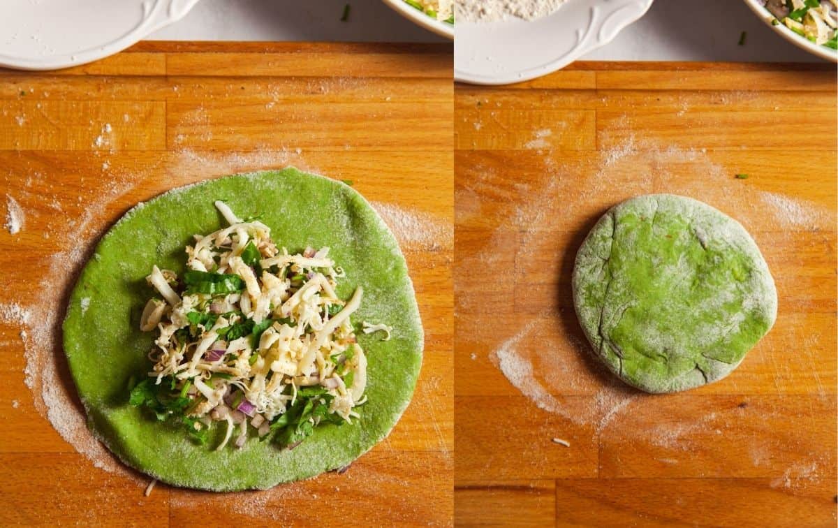 Stuff the rolled Dough