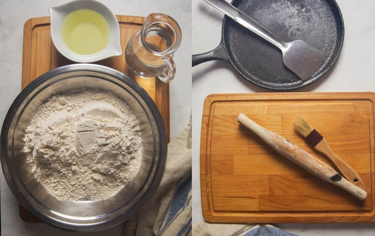 Ingredients & Equipment Needed to Make Plain Paratha