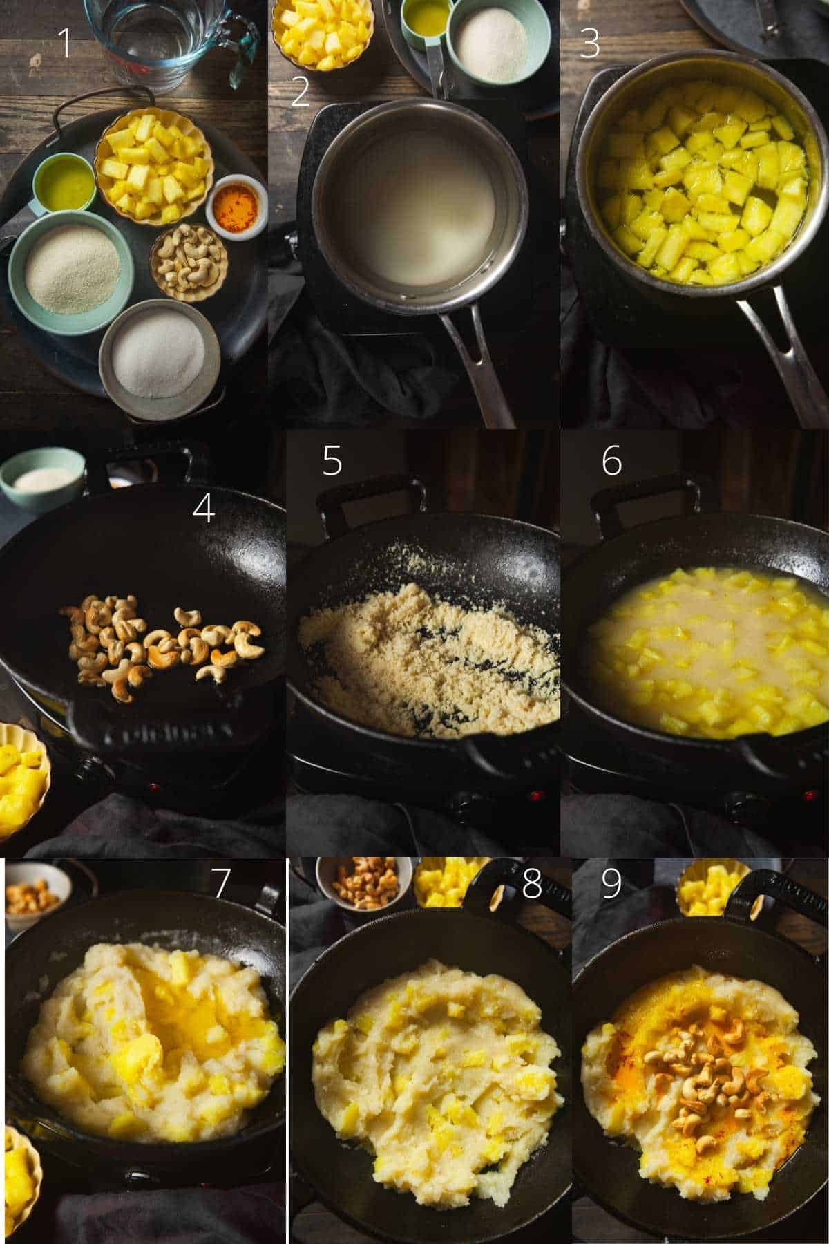 Visual Step by Step of Making Pineapple Sheera