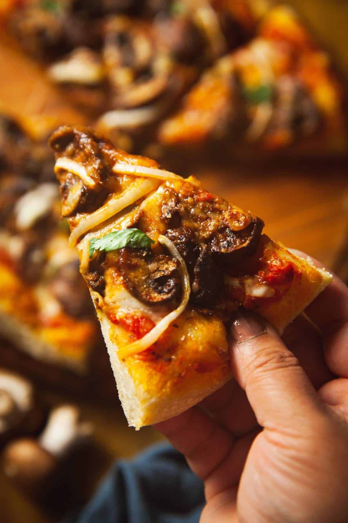 Slice of Tandoori Mushroom Pizza