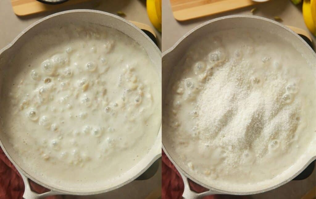 In Step 2 coconut & sugar are added