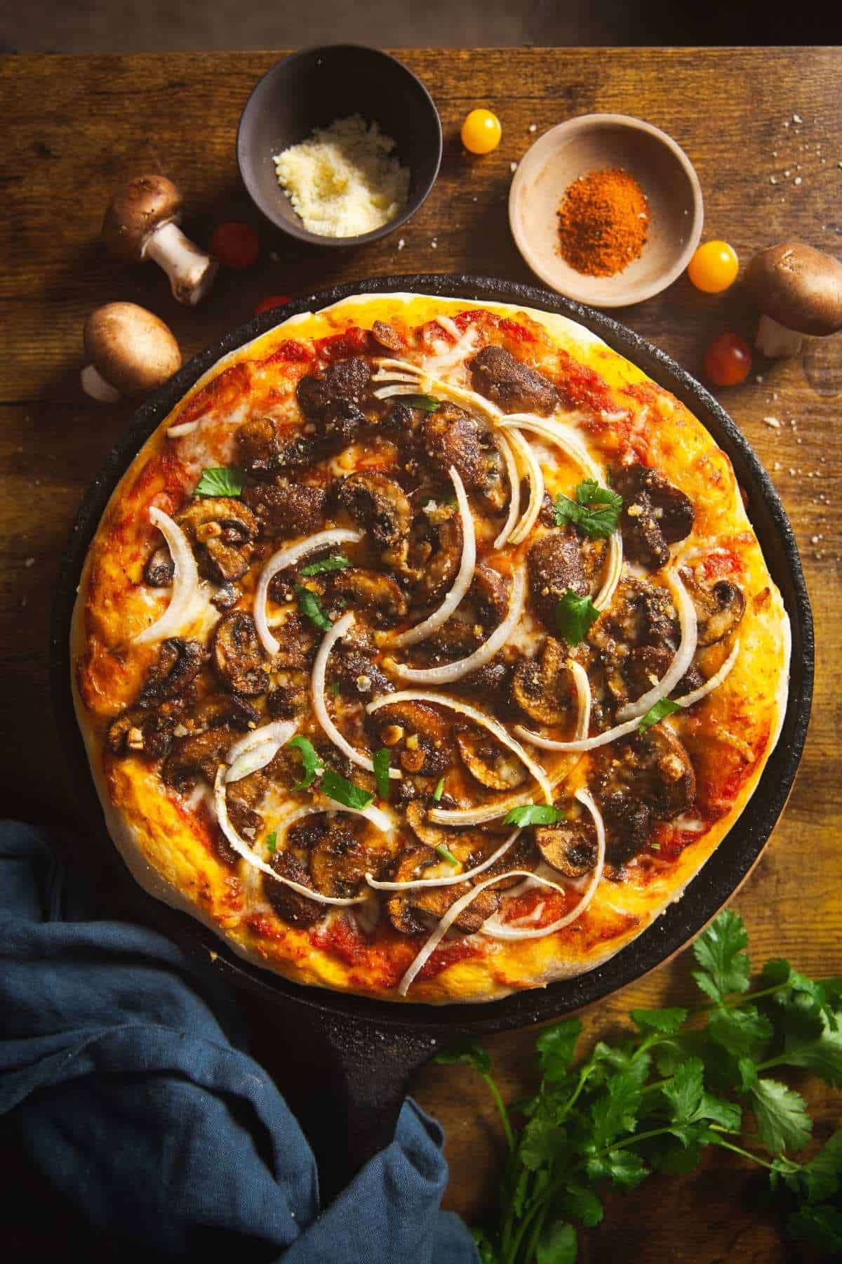 Tandoori Mushroom Pizza