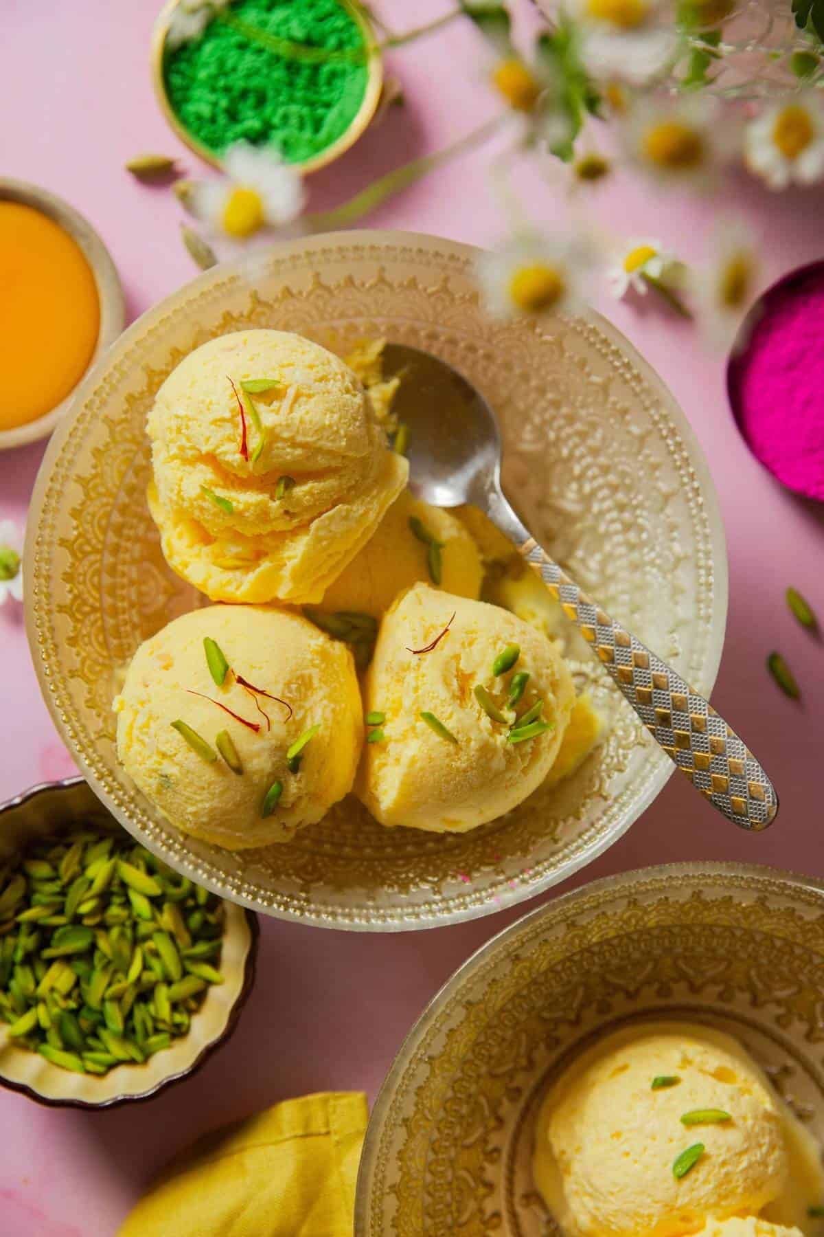 Closeup of Mango Shrikhana Fro Yo