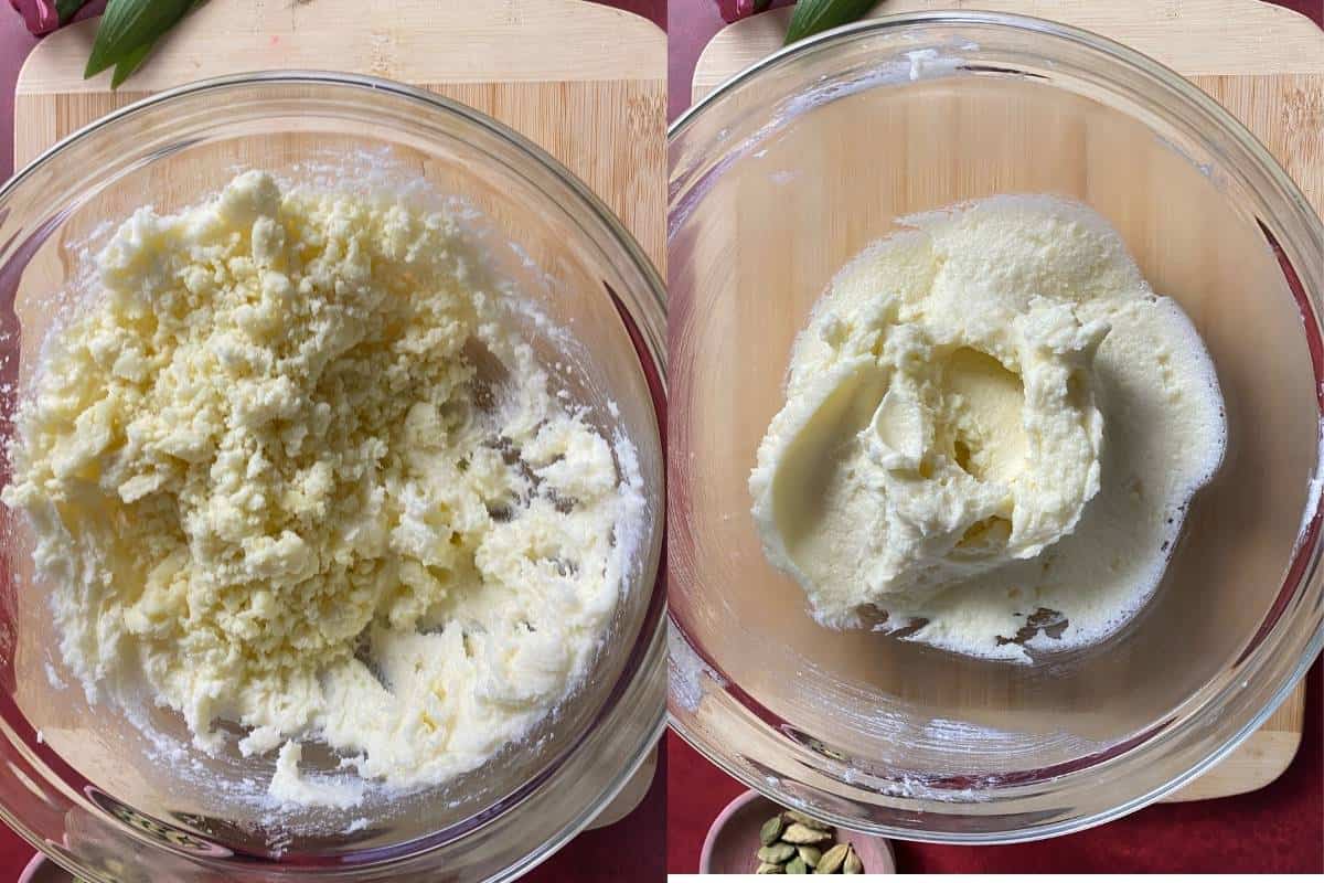 Step - 2 Cream Mawa With Butter & Sugar