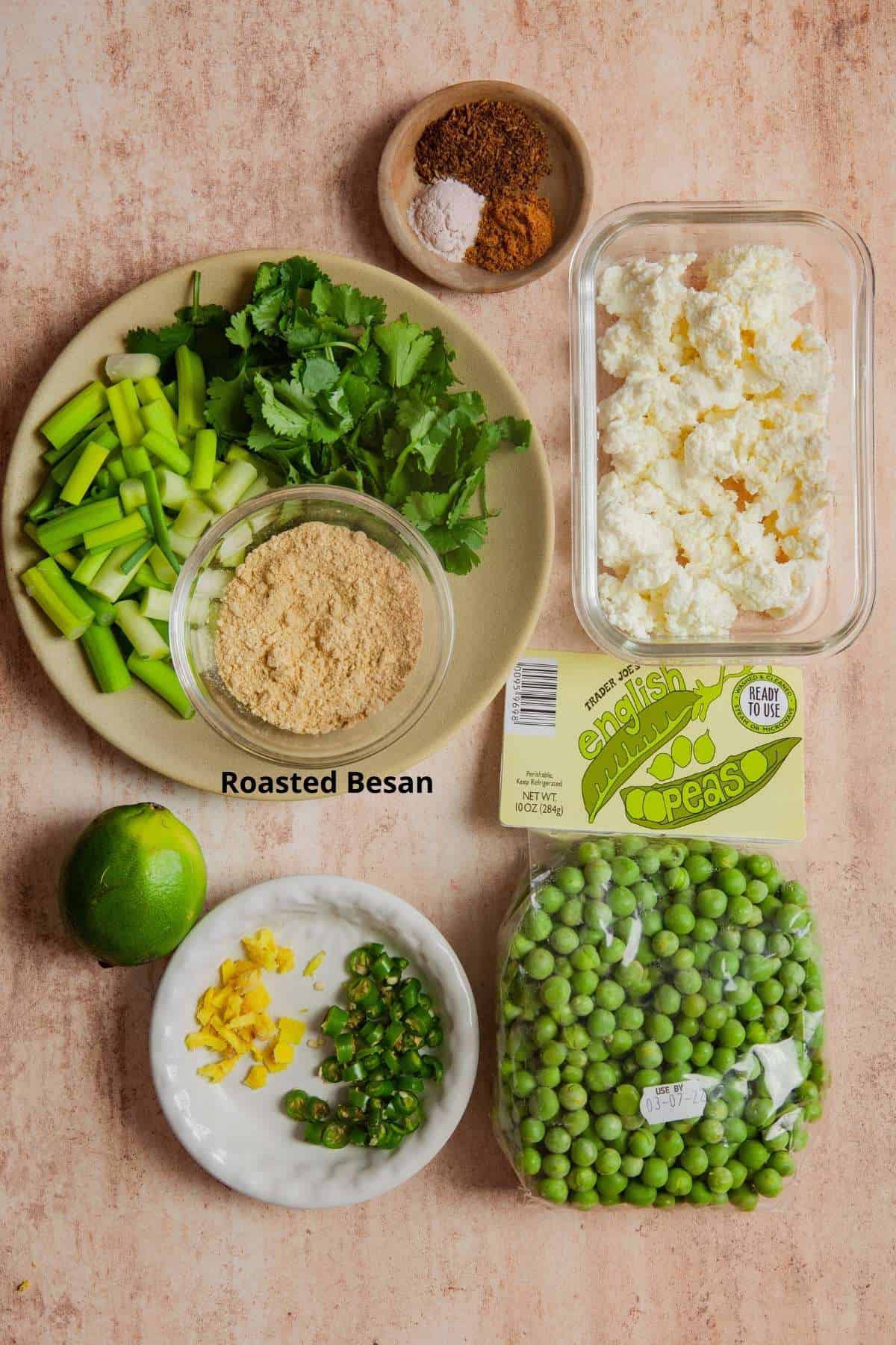 Ingredients Needed to Make Matar Paneer Tikki Chaat 